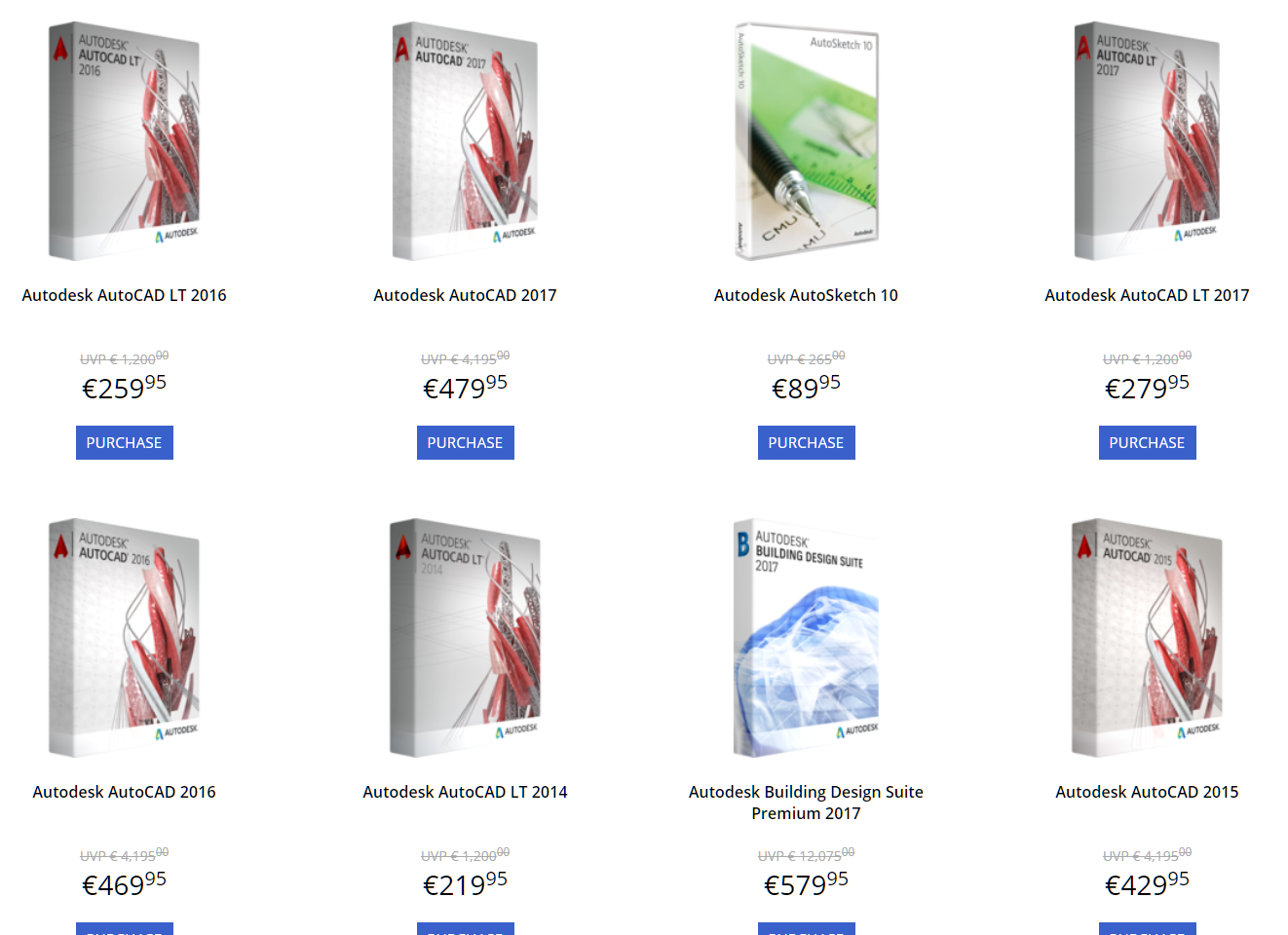 Screenshot: Vorsicht vor unseriösen Online-Shops, die CAD-Software zu sehr günstigen Preisen anbieten Cad-Software Cad Kaufen Mieten Autodesk Autocad Maya RevitLT Inventor 3DS Max Navisworks AutocadMEP Vault Solidworks Plant Design Suite Factory Design Suite Building Infrastructure